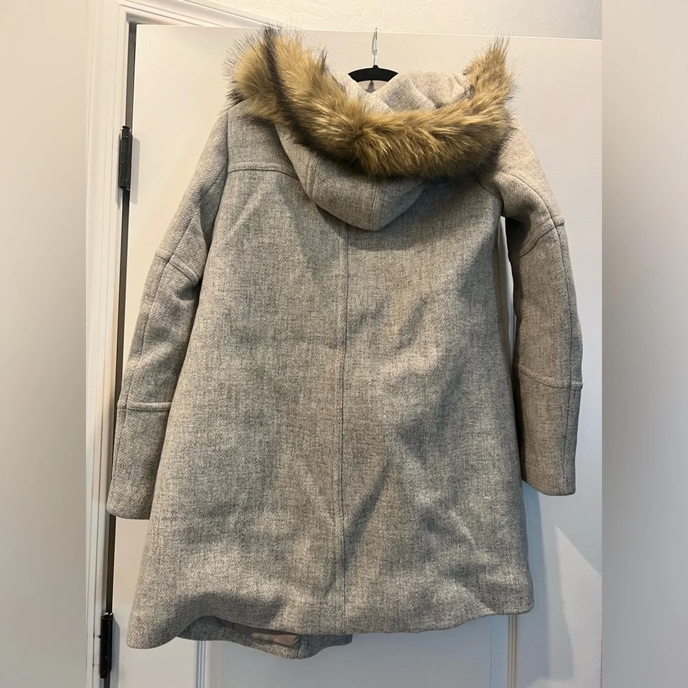 J Crew italian wool coat with detachable hood - Picture 3 of 4